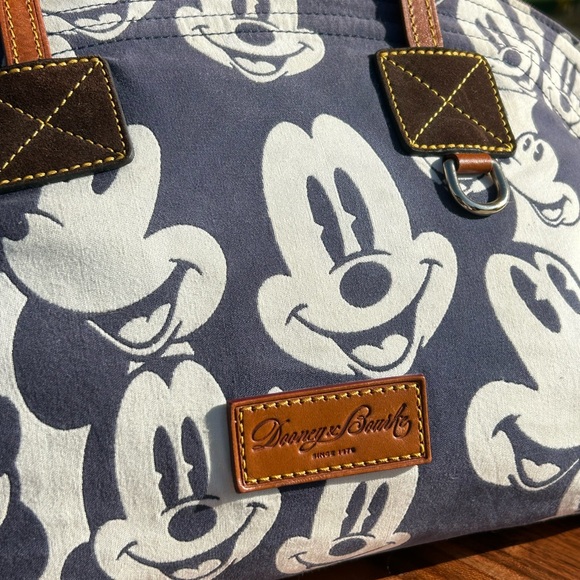 Vintage Dooney & Bourke Mickey Faces Large Domed Satchel Rare GUC - Picture 4 of 17